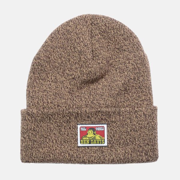 Cuffed Knit Beanie - Marled Brown